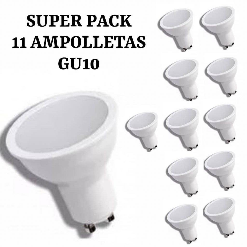 Ampolletas GU10 7w Led. Pack 11 Ampolletas. – Work LED