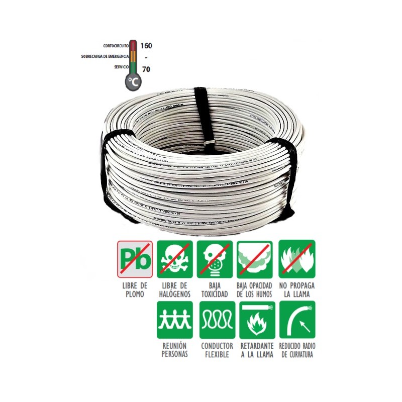 Cable Evaflex 1,5 mm2 blanco rollo 50 m