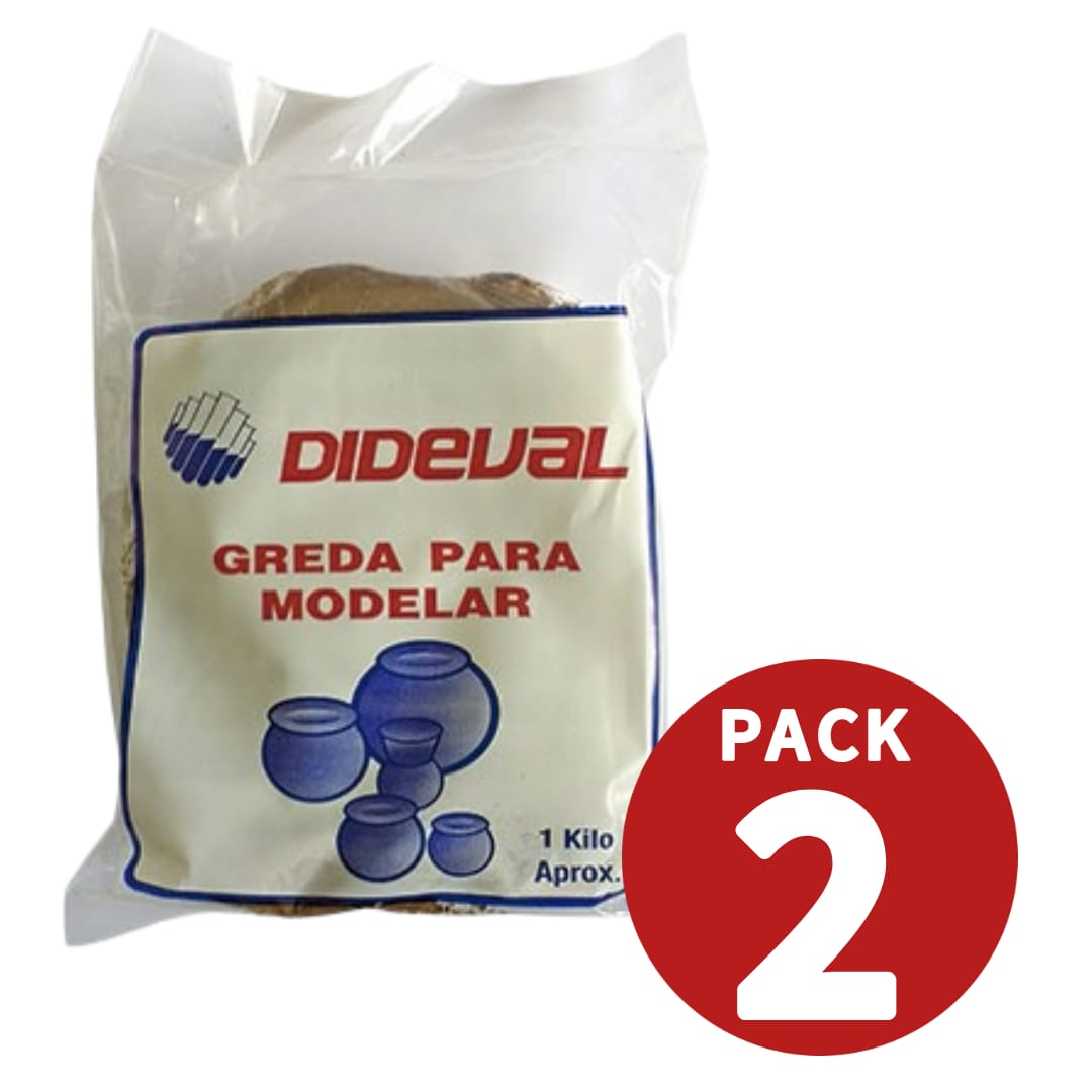 GENERICO Arcilla Para Moldear Blanca 1 Kg Dideval Pack 2 Unidades